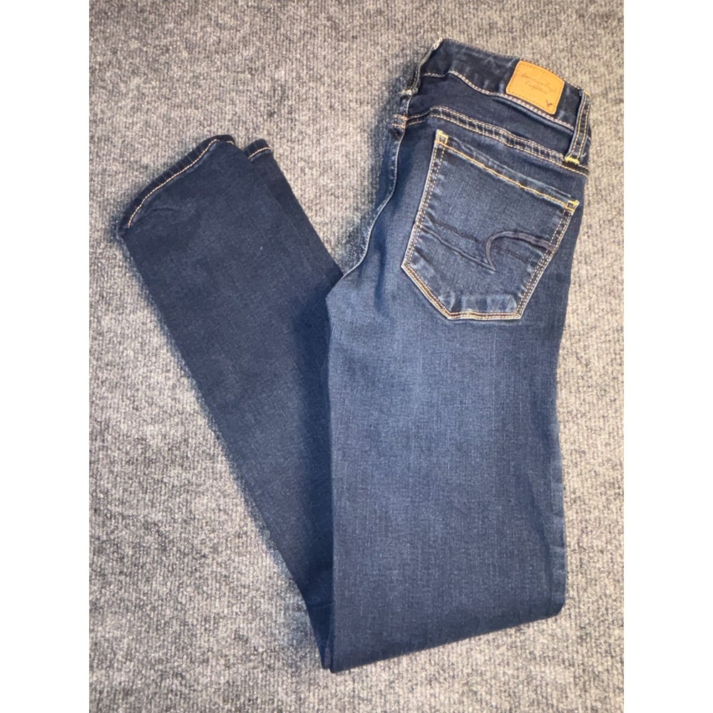 American Eagle Outfitters Skinny Jeans Women's 0 Blue Denim Dark Wash Stretch